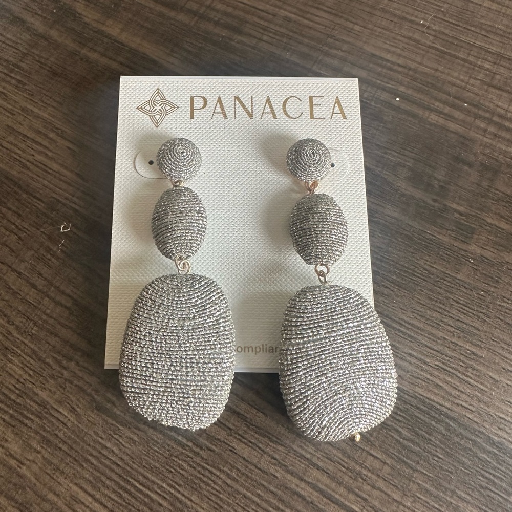 Silver Statement Earrings - image 1